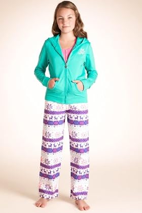 3 Piece Older Girls' Pure Cotton Fair Isle Pyjamas Set