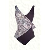 It Figures! Lengthwise Collection Animal Print Surplice Tank Swimsuit RETAIL VALUE $99