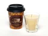 French Vanilla Scented, Filled Glass Coffee Candle