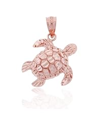 Rose Gold Turtle Charm, 10k