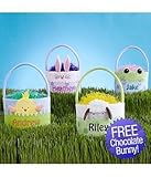 Personalized Eggstra Cute Plush Baskets with Free Chocolate Bunny