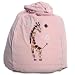 Gorgeous Giraffe Girls Bean Bag Cover, White Giraffe on Pink Beanbag