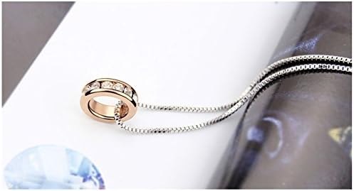 Celine Benetton Sparkling Ring Pendant Necklace with Swarovski Elements Crystal, Golden Ring, 18 Inches