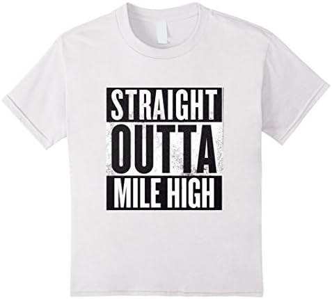 Straight Outta Mile High - Football Fan Shirt for Men - Kids 8 - White
