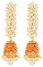 Rajasthani Traditions Orange Pearl Jhumki Earrings Women & Girls RS.325.00