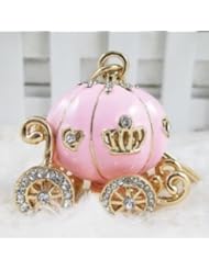Office Product: Charming Cinderella pumpkin car pendant Key Chain Rhinestone key ring key fob hangings key buckle Handbag Ornagment car key holder fashion accessories - FASHION & STORE