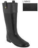 Capelli New York Solid Opaque with Faux Leather Cuff Ladies Equestrian Body Jelly Rain Boot