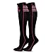 Hope for a Cure Breast Cancer Awareness Cotton Knee High Socks for Women 3-Pair (Pink Ribbons)