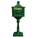 Floor Standing 43 inch Post Mail Letter Box Green