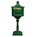 Outdoor Living : Floor Standing 43 inch Post Mail Letter Box Green