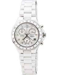 Oniss ON8203-L White/Silver Womens Ceramic Chronograph Watch