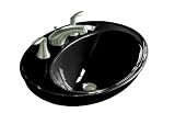 KOHLER K-2075-8-7 Serif Self-Rimming Lavatory, Black Black