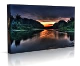 Sunrise Sky Landscape Art - Chunky Canvas Art Print - Wall Art - Wall Decor - Framed Ready to Hang (30 x 20)