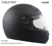 Advance HAWK Solid Black Matte Full Face Motorcycle Helmet - Size : Medium