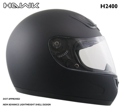 Advance HAWK Solid Black Matte Full Face Motorcycle Helmet