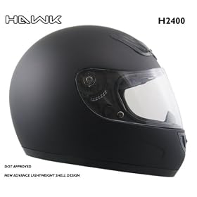 Advance HAWK Solid Black Matte Full Face Motorcycle Helmet Size : XL Advance HAWK Solid Black Matte Full Face Motorcycle Helmet - Size : XL