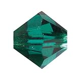 Guetermann / KnorrPrandell 2210649 - Swarovski Doppelkegel 8mm emeral, 10 Stueck/Dose