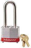 Master Lock 3KALHRED Safety Lockout Keyed-Alike Padlock 1-9/16-Inch Body with 2-Inch Extra Length Shackle, Red Bumper