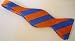 image and picture of 100% Silk Marlon Garci Orange & Blue Stripe Bow Tie - Florida Gators