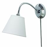 House Of Troy FLX125-CH Flex Collection Wall Sconce Lamp, Chrome with Off-White Linen Hardback Shade