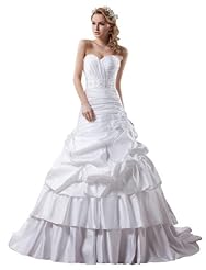 A-line Ruched Beaded Sweetheart  Dress with a Brush/Sweep Train 