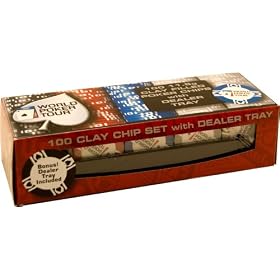 World Poker Tour 100 Count 11.5-Gram Clay Composite Chips in Acrylic Chip Tray