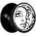 7mm Black Acrylic Black White Celestial Sun And Moon Saddle Plug