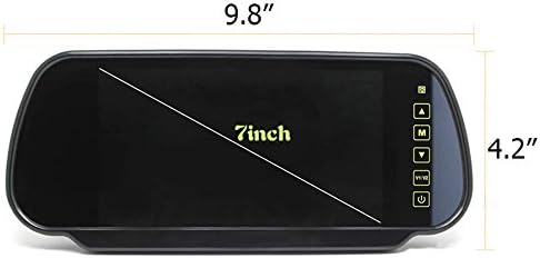 2.4G Wireless Backup Camera Monitor Kit for Car Packing and Rear Viewing, 7 Inch Liquid Crystal Display Mirror + Infrared LED Night Vision Camera, 1/3"CMOS Sensor, 135 Degrees Wide Angle