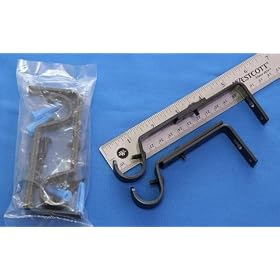 Adjustable Curtain Rod Bracket 3 1 4- 4 1 2 Black