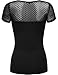 THENEWNEW Womens Mesh Polka Dot Detail Short Sleeve T-Shirt (S-3XL)