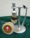 Merkur 3 Pc. Double Track Razor Shave Set with Brushed Chrome Stand, Badger Brush & Shaving Soap- #680- Made in Germany