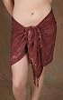 20" X 66" Heavyweight Embroidered Scarf/Half Sarong - Rose