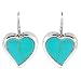 Sterling Silver Turquoise Inlay Heart Drop Earrings
