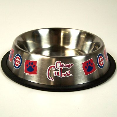 Buy CHICAGO CUBS STAINLESS STEEL PET DISH DOG BOWL by Champions on Display