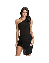 Polyester One Shoulder Stretchy Bodycon Dress/Club Dress/Evening Dress/Party Dress 