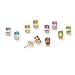 PalmBeach Jewelry Gold Over Silver Stones Genuine Gemstone Other Pierced Earring Set of 5 Pairs