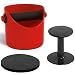 BARISTA-SET BASIC red: Grindenstèin Abklopfbehälter + Tamper + Andrückmatte