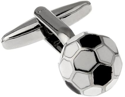 MRCUFF Soccer Ball 3D Black White Pair Cufflinks in a Presentation Gift Box & Polishing Cloth