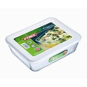 Pyrex Rectangular Dish with Plastic Lid, 2.6L