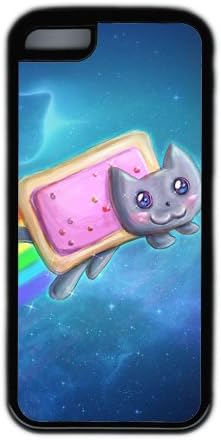 Sakuraelieechyan Rainbow Pop Tart Cat Iphone 5C Black Sides Rubber Shell TPU Case