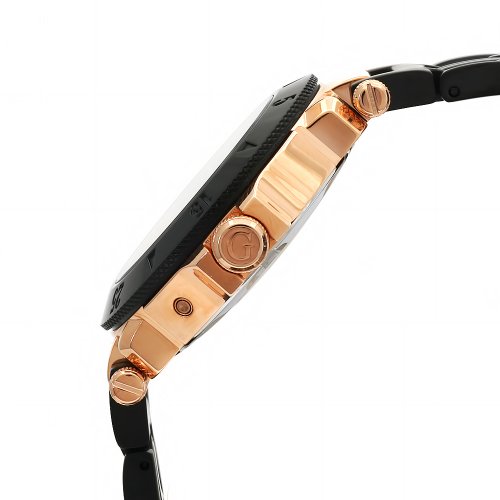 GUESS Women s 45502L1 GC Rose Gold Plated Black Dial Watch