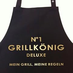 N�1 GRILLK�NIG deluxe - Mein Grill, Meine Regeln - Grillsch�rze, Latzsch�rze mit verstellbarem Nackenband und Seitentasche