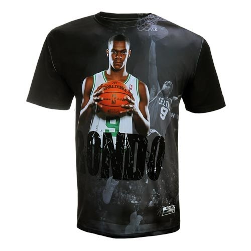 NBA Men's Boston Celtics Rajon Rondo Sublimated High Definition Photo Tee Shirt (Multi, XX-Large)