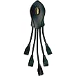5-Outlet Powersquid Power Multiplier - Black, 3' Power Cord