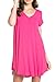 Bamboo Fiber Knit Short Sleeve V-Neck T-shirt Dress
