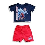 Spiderman by Nick Jr - Toddler Boys Short Sleeve Short Set, Navy, Red
