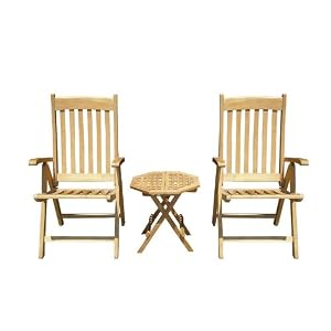 3 pcs Outdoor Patio End Table and 2 Chairs Set by 