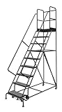 Tri-Arc KDSR109246-D2 Pavilion-P 9-Step Deep Top Steel Rolling Industrial & Warehouse Ladder with Perforated Tread