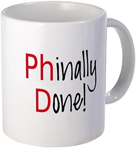 PHD Phinally Done 11oz Ceramic Coffee Tea Mug by Acen Studios - Perfect Valentines/Easter/Summer/Christmas/Birthday/Anniversary Gift