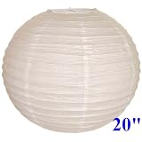 White Chinese/Japanese Paper Lantern/Lamp 20" Diameter - Just Artifacts Brand
